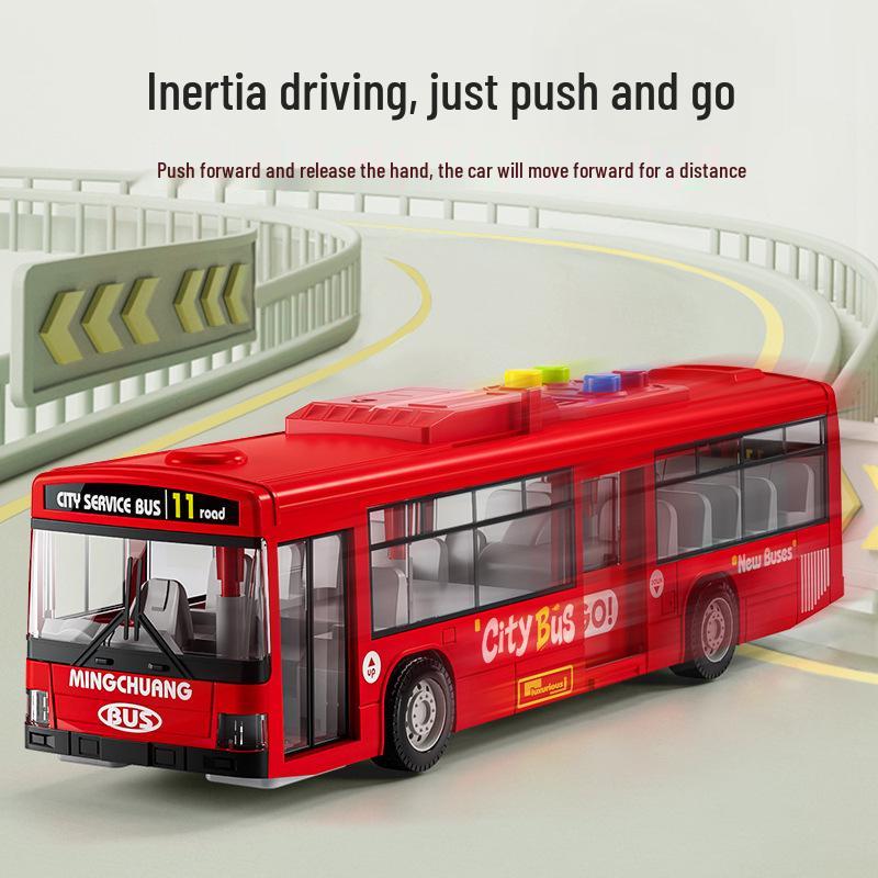 Children's Large Bus Toy with Opening Doors and Music – Public Bus Model for Boys
