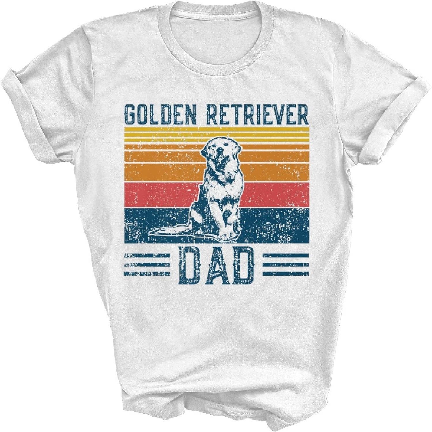 

Modern Supply Tee Dog Golden Dad Vintage Golden Retriever Dog Lover Owner Unisex Shirt Gift Women Men T-Shirt (White;L) XXXXXL