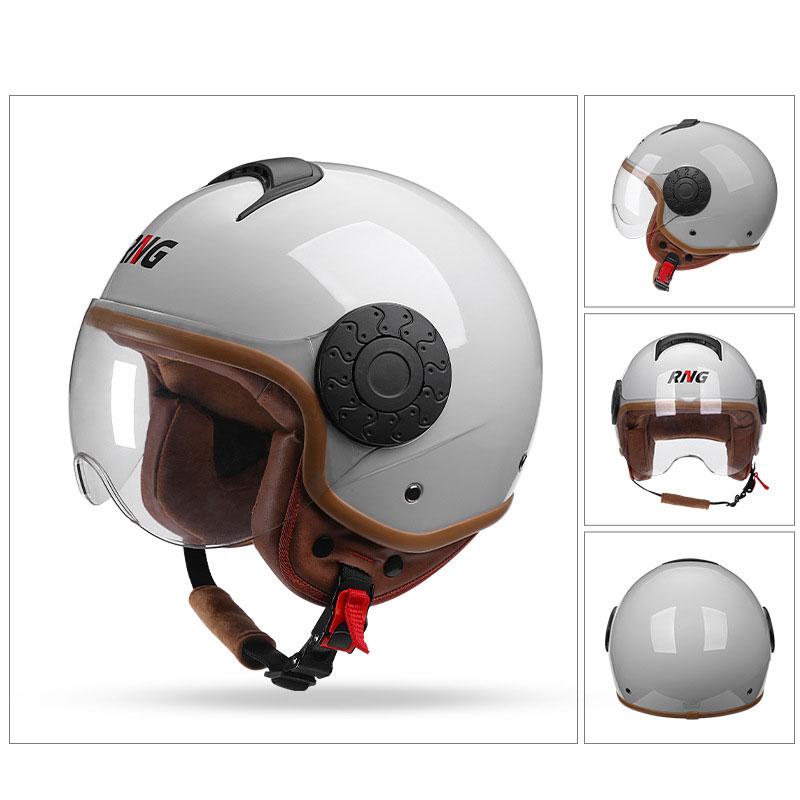 Motorcycle Retro Helmet High-definition Lens Breathable Scooter Electric-bike Helmet Cool Riding Equipment