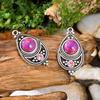 2Pcs Vintage Ethnic Bohemia Stone Setting Pendants For Women Earrings Necklaces Charms For Diy Making Jewelry Accessories
