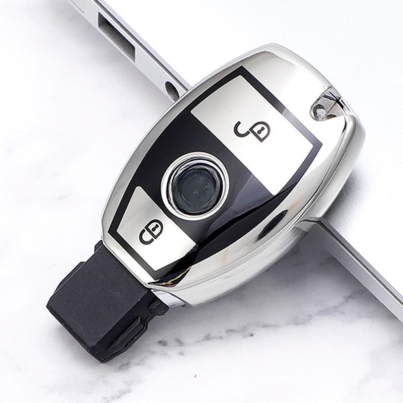 

2Buttons Soft TPU Car Key Case Cover Shell for Mercedes Benz W203 W204 W212 C180 GLK300 CLS CLK CLA SLK C S E Class Accessories серебряный