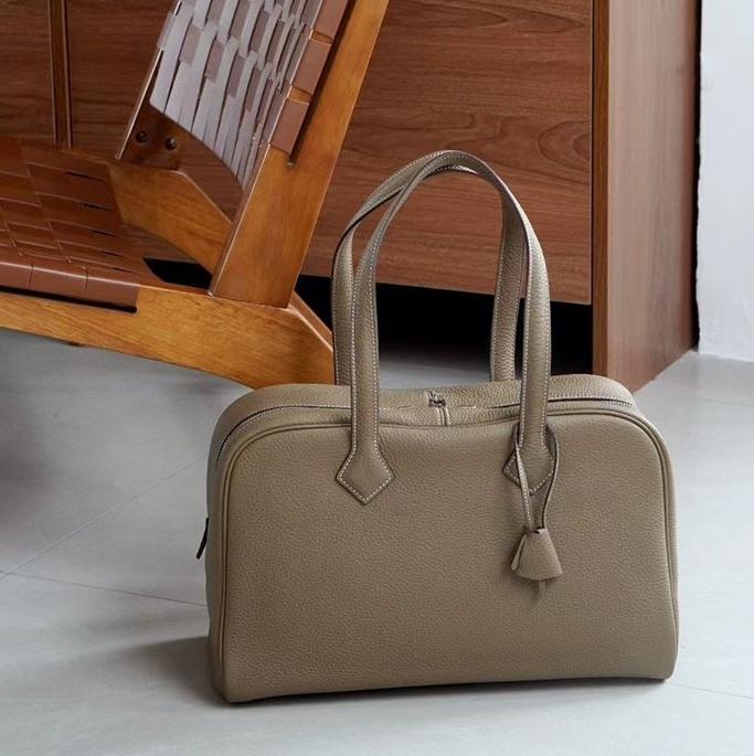 

Высококачественная полумашинная строчка, стальная фурнитура, первый слой телячьей кожи Victoria 35, ручная, на одно плечо, для поездок на работу, универсальная женская сумка 35x22x15cm