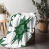 Iridescent Geometric Pattern Throw Blanket Abstract Teal Green Mosaic Design Sofa Bed Cover Decorative Throw Blanket