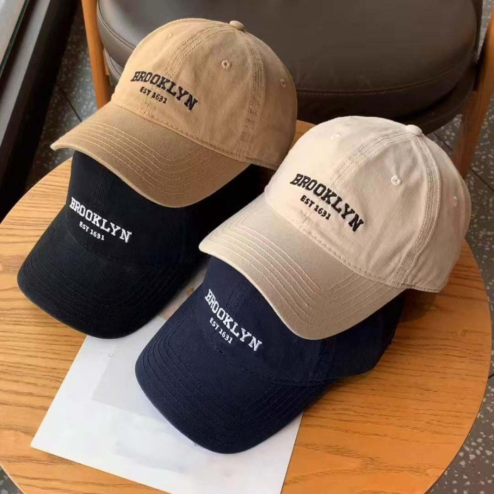 Big Head Circumference Embroidered Letter Peaked Cap Breathable Women Sunshade Hat  Sun Visor
