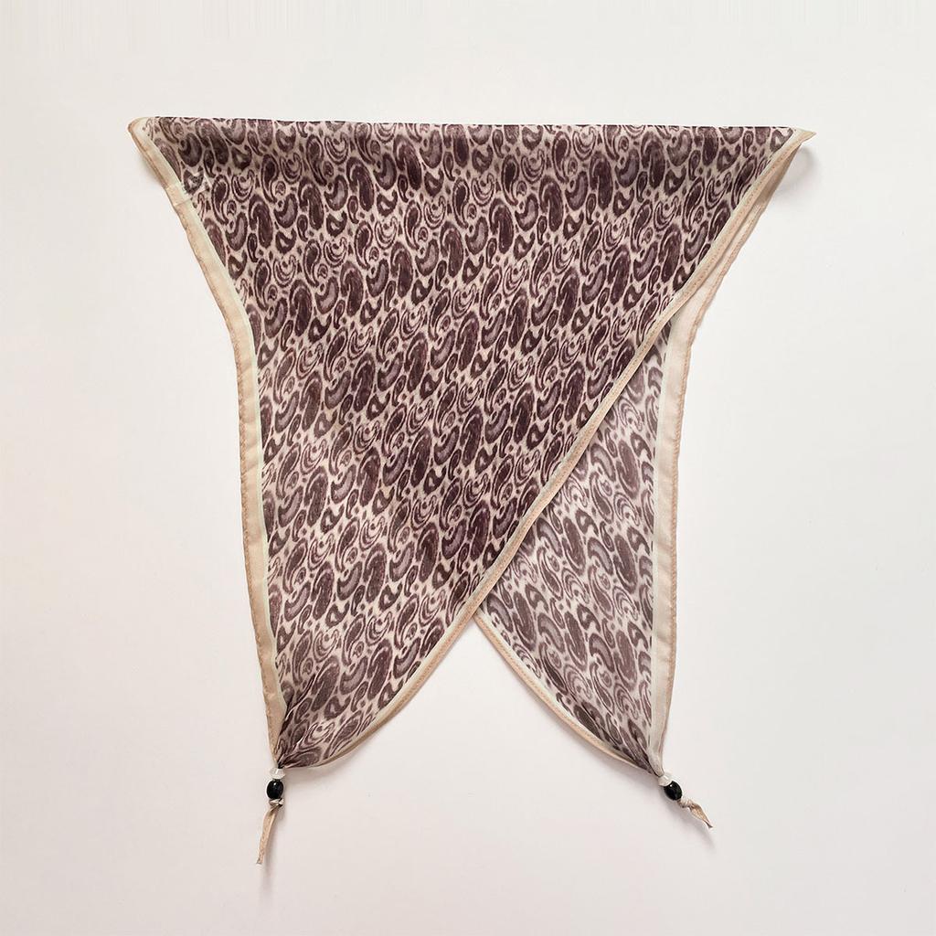 Retro rhombus triangular silk scarf strap fart curtain women's spring and summer fashion versatile stacked wear go out decorative jeans accessories
