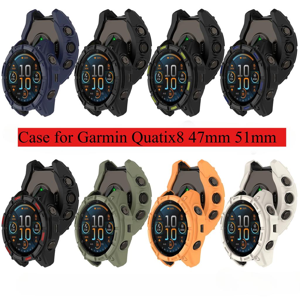 Soft TPU Case Armor Hollow Out Case For Garmin Quatix8 51 47MM Smartwatch Accessories Silicone Protective Case Replacement