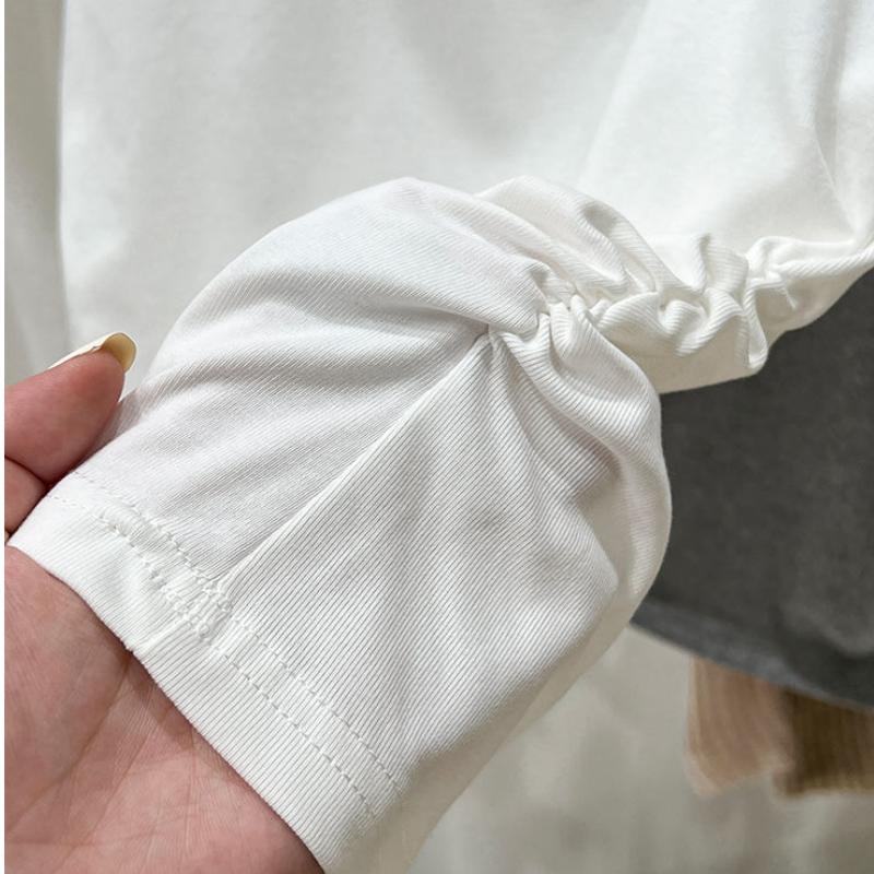 Kids Short Sleeve T-Shirt Summer Spring New Lace Bow Top For Girls Cotton Crew Neck