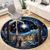 1pc Christmas Scene Chair Carpet for Office, Soft Comfortable Mat For Office, Living Room, Bedroom, Machine Washable Carpet Yy251112035