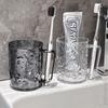 Gletschermuster Zahnbürstenbecher Transparent Zahnbürstenhalter Mode Mundspülbecher Zuhause Badezimmer