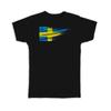 Gift T-Shirt : Sweden Flag Swedish Travel Expat Country Artistic