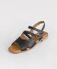 Heenn Leather Crossover Sandals. Black