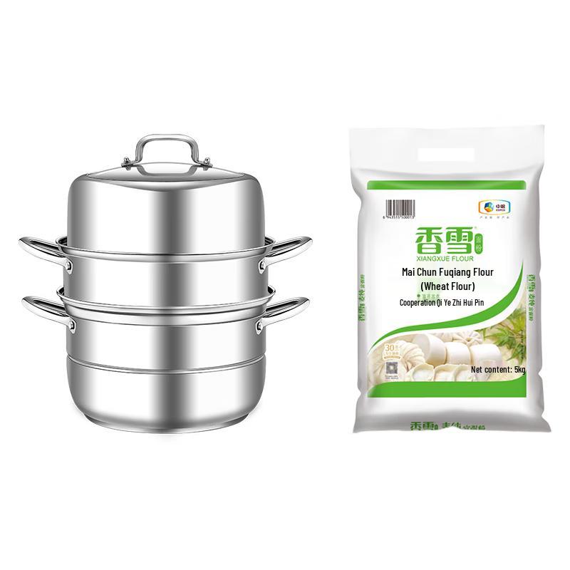 Ourib Steam Doctor 3-Layer Steamer Pot & Flour Bundle