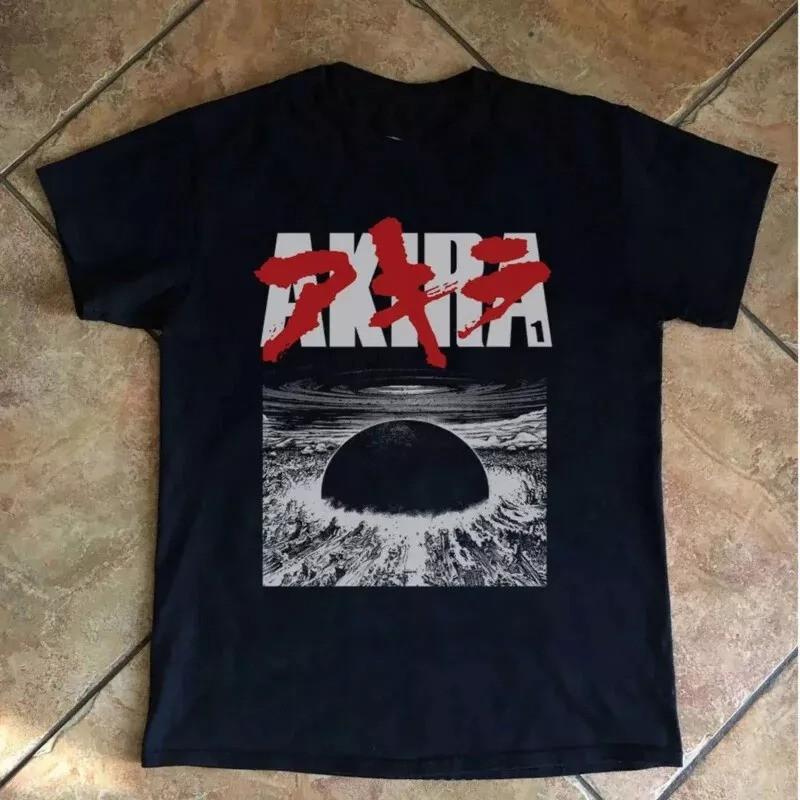 Vintage Shirt Akira 1989 Anime Movie Tshirt Women And Men Black T-Shirt Cotton Unisex T-Shirt