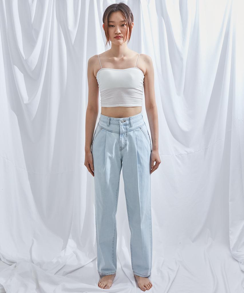 DILETTANTISME Ice Wash Semi-Baggy Single-Pleat Jeans