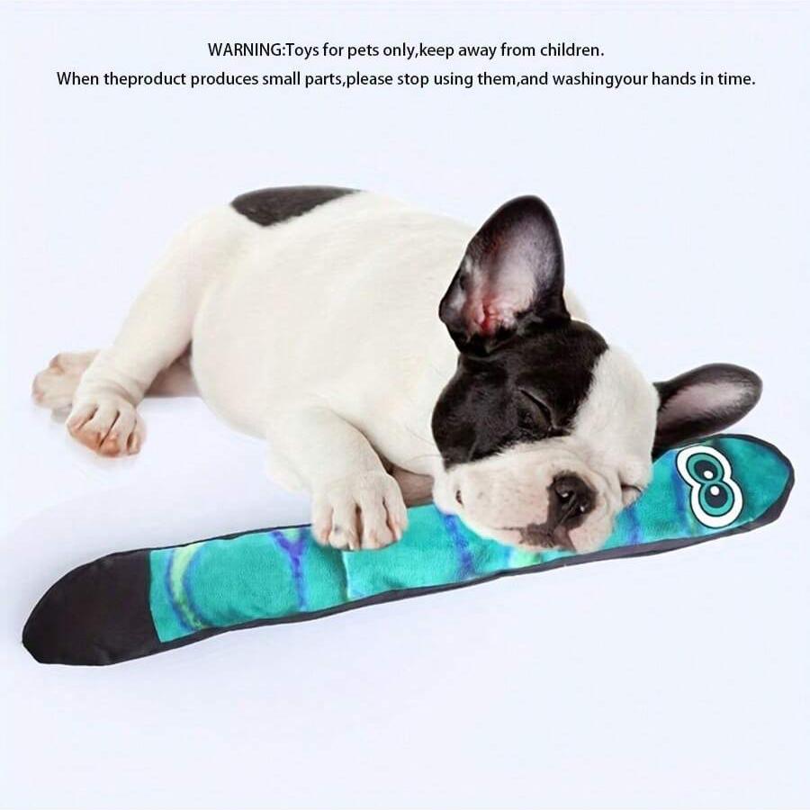 Durablez Tough Plush Squeaky Dog Toy Long-eyed Snake