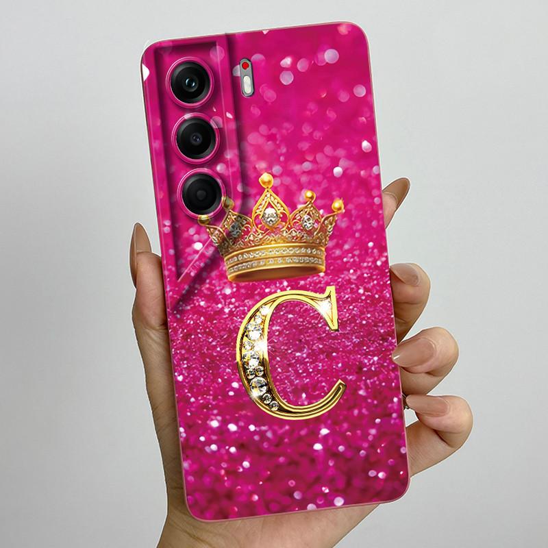 For Tecno Camon 40 Pro 4G 5G CM6 CM7 Case Crown Letter Silicone Soft Phone Cases For Tecno Camon40 Camera Protection Back Cover