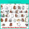 Bunte 37-teilige We Bare Bears PVC-Aufkleber für Handys, Laptops und Koffer