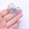 Elegant Butterfly Brooch With Pearls Designs Dripping Waterdrop Shape Alloy Materials for Women Fashion Accessory