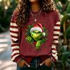 Women's Christmas Print Long Sleeve Neck Pullover Sweatshirt