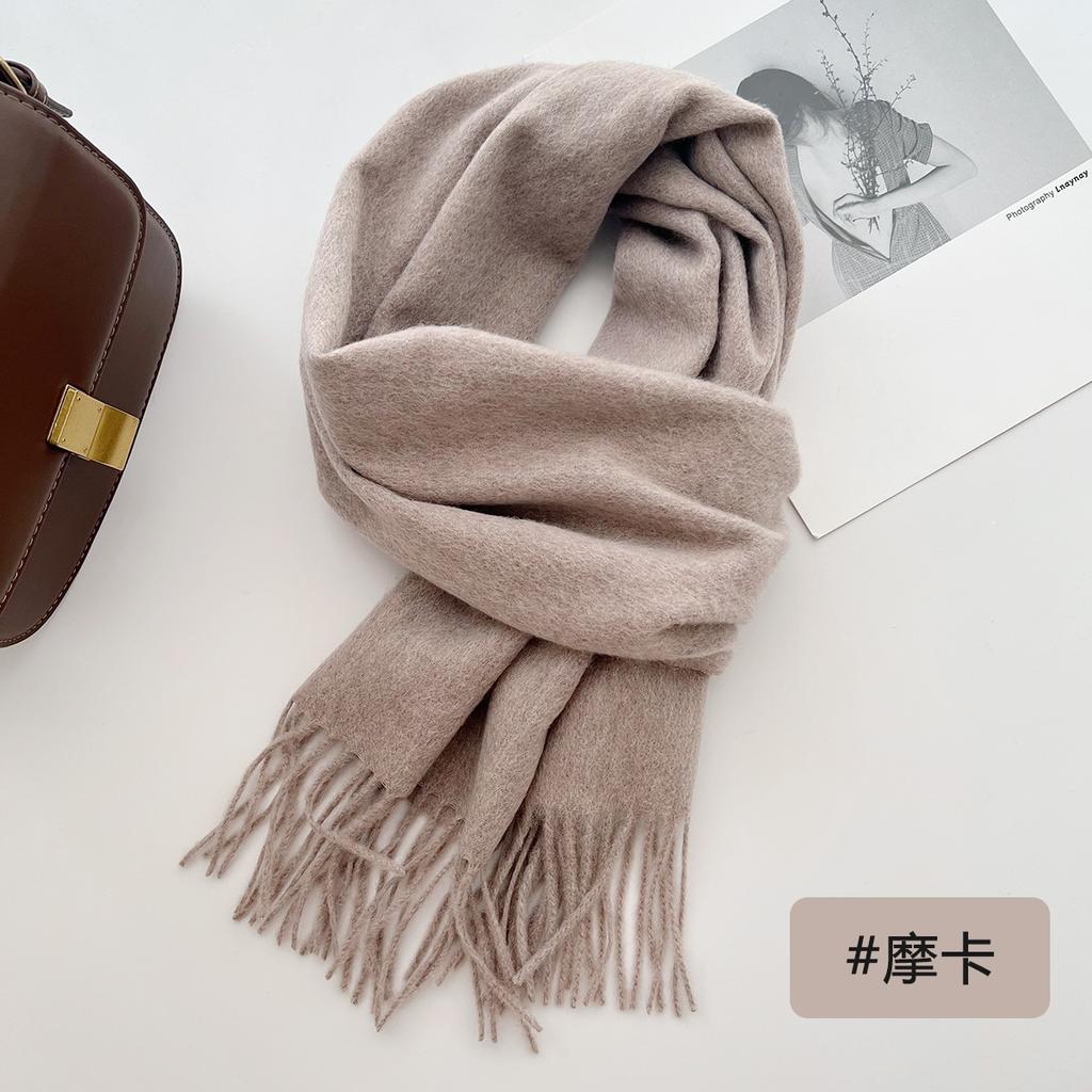 High Quality 100% Wool Wraps Female Male Solid Classic Muffler Women Man Scarves  Autumn Winter Soft Warm Casual Couple Scarf