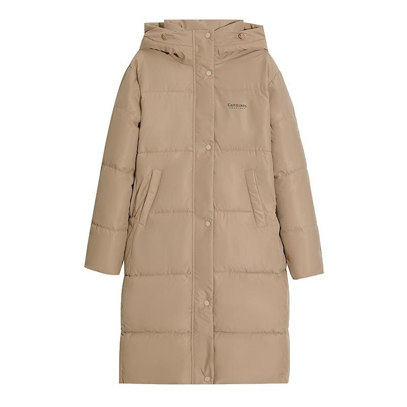 Hooded down cotton-padded clothes for women's autumn and winter new large size loose medium and long versatile cotton-padded jackets