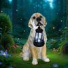 Garden Decoration Dog Statues Outdoor Golden Dog Puppy Statue with Solar Outdoor Figurine Light for Garden Patio
