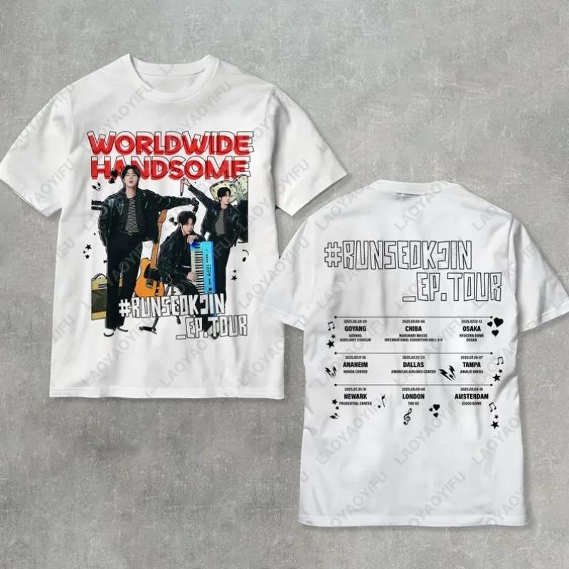 2025 Run Seokjin Tour Jin Cotton Tshirt Concert Worldwide Handsome Men Women Army tees Trend Cool Casual Fashion Adult Tops Gift