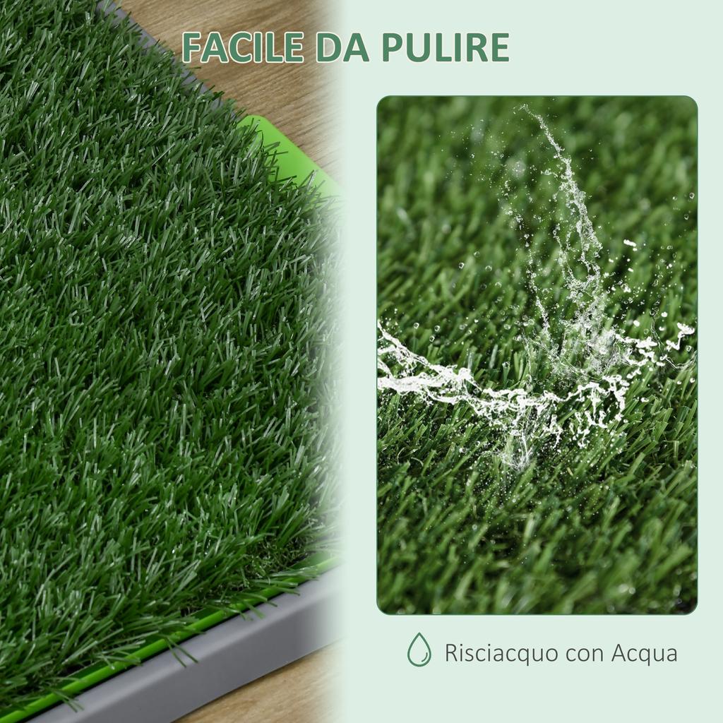 Dog Toilet with Synthetic Grass, Replacement Grass and Lower Tray for Indoors and Outdoors, 67x41x3.5 cm