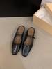 Coarse Heel Silver Bag Head Half Slippers Women's Shoes Wear Mary Jane Half Single Shoes