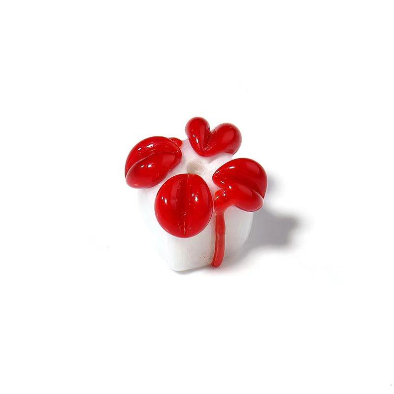 2pcs Christmas Lampwork Beads Cute Santa Claus Snowman Glass Loose Beads For Jewelry Making DIY Bracelets Necklace Accessories