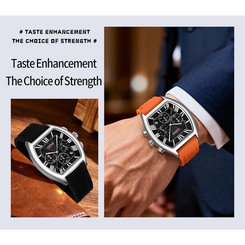 Man Wristwatch Fashion Luxury Waterproof Silicone Strap Quartz Men's Watches Sports Auto Date Chronograph Simple Clocks