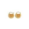French light luxury metal hollow ball earrings cold wind temperament plain woven basket ear buckle design earrings