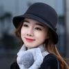 Retro Top Hat Women's Fashion British Woolen Hat Women's Autumn and Winter Felt Hat