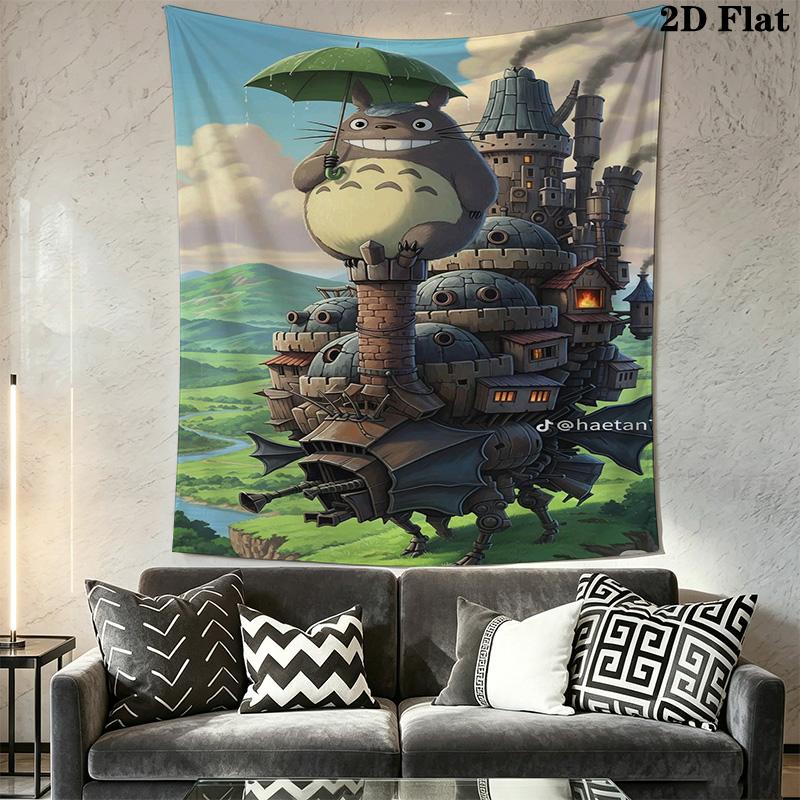 Neighbor Totoro Magical Journey Tapestry Background Cloth Wallmounted Home Decor Background Wall Hanging Cloth Homestay Soft Decoration Tapestry