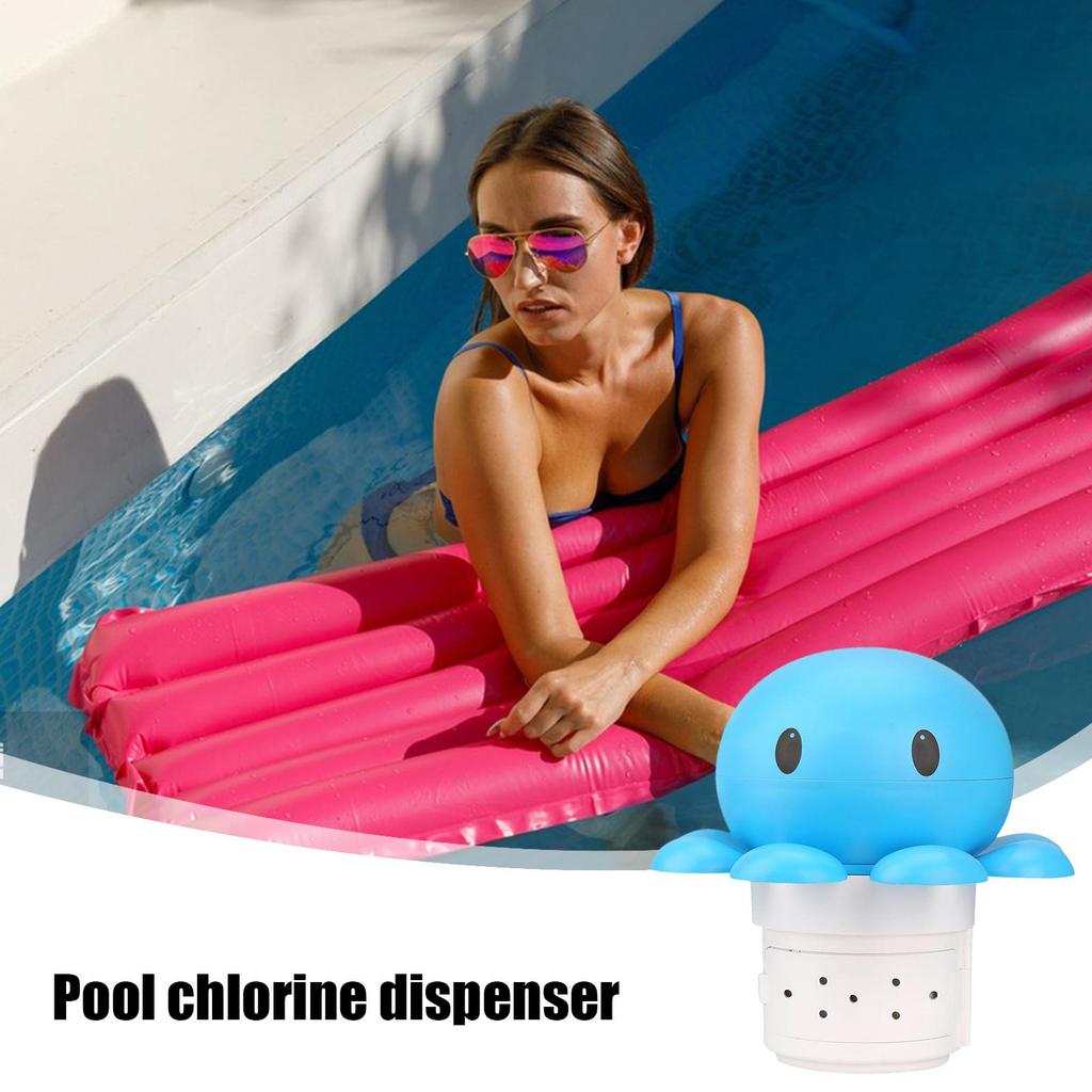 Ośmioklapowy Pływak i Dozownik Chloru do Basenu na Tabletki 1 i 3 calowe Odpowiedni do Dużych/Małych Basenów, Jacuzzi, Centrów Spa