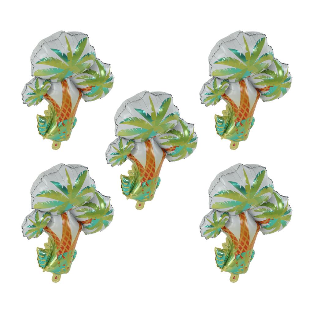 5 Peças Balão Palmeira Folha de Alumínio Resistente Leve Grande Decorativo Coqueiro Festa Tema Verão Decoração