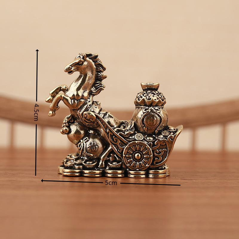 Bronze Horse Desktop Decoration Living Room Tea Table Sculpture Metal Craft Home Decorations Chinese Zodiac Horse Statue