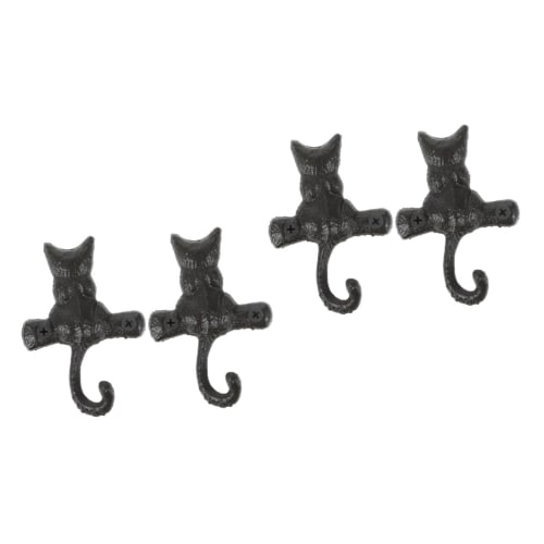 

Cabilock Coat Hooks, Wall-Mounted, Set of 4, 15kg Weight Capacity, Rust-Resistant Iron, Includes Anti-Scratch Screws and Anti-Scratch Pads (Suitable f