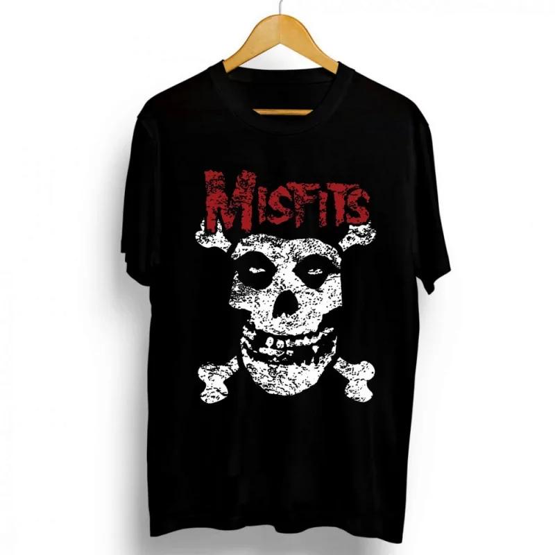T Shirt Y2K Men's Womens Harajuku Gothic Hip Hop Graphic Printing Cotton Round Neck MISFITS Oversized Tees Short Sleeve Tops