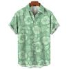 Hawaiian Men's Shirt Colorful 3d Print Plants Flower Summer Fashion Short Sleeves Cool Street Button Lapel Blouse Tops Clothing