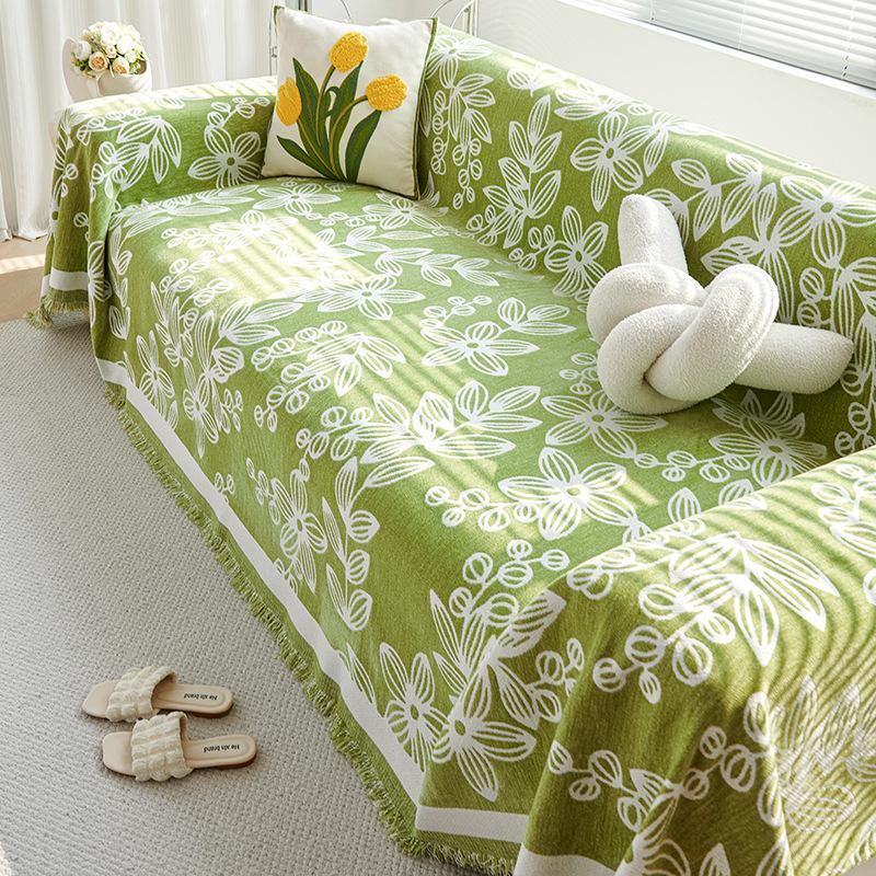 INS Style Chenille Sofa Slipcover Full Cover Cloth Advanced Sense Four Seasons Universal Non-Slip Sofa Cover Slipcover