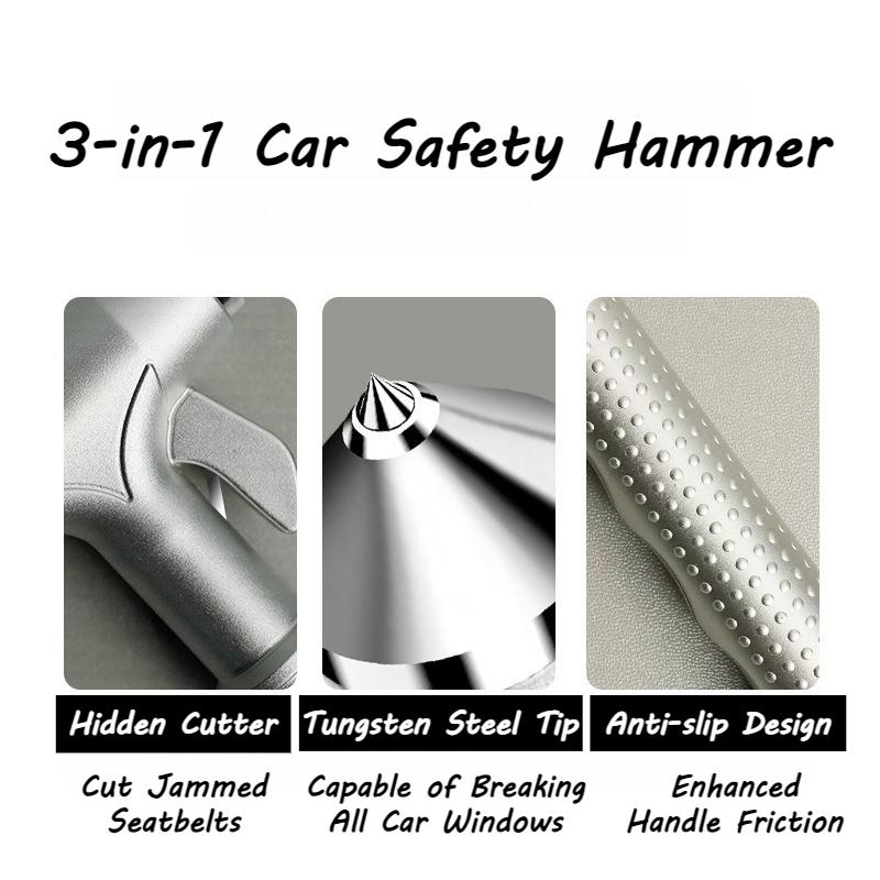 Portable Multifunctional Car Emergency Safety Hammer Window Breaker Hidden Seatbelt Cutter Vehicle Escape Tool Auto Rescue Tool