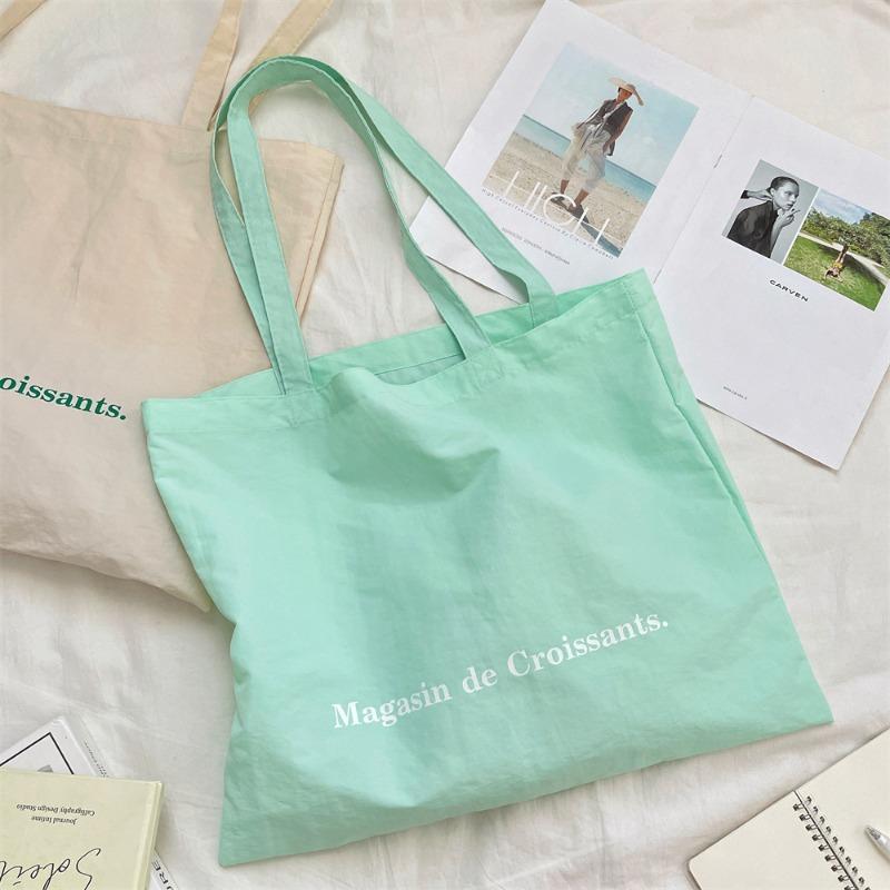 1 Large-capacity Canvas Tote Bag Women's Bag Student Class Shoulder Bag Printed Cloth Bag Simple Schoolbag