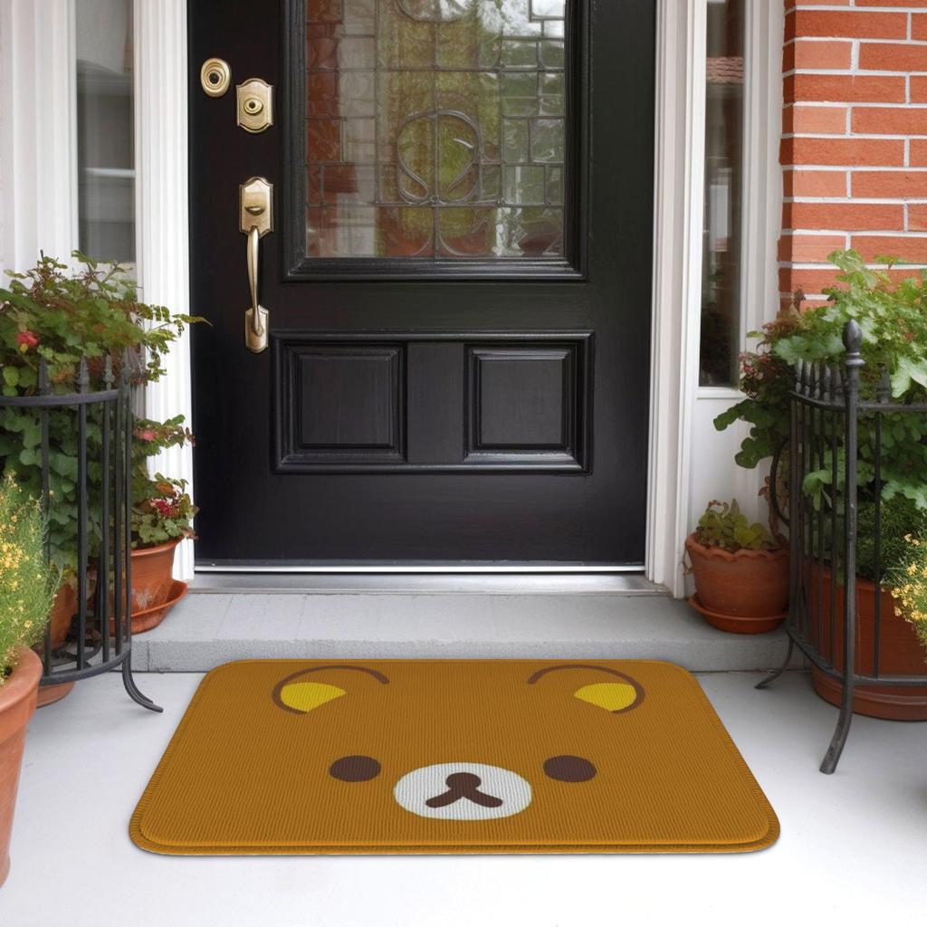 Custom R-Rilakkumaes Cartoon Doormat Non-Slip Entrance Welcome Kitchen Bathroom Floor Door Mat  Toilet Living Room Carpet Rug