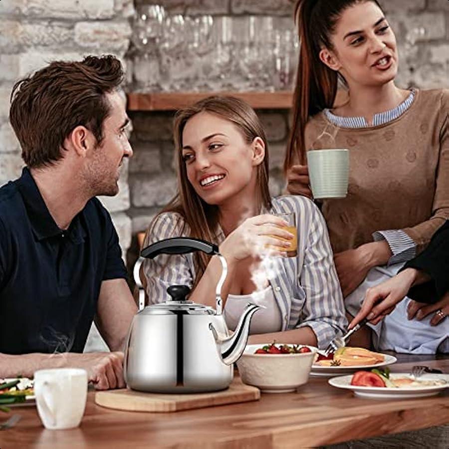 

Чайник из нержавеющей стали для плиты, свистящие чайники 2 л, зеркально полированный, из пищевой нержавеющей стали, чайник для плиты United States