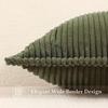 Green Corduroy Throw Pillow Covers 18x18 Inch Striped Decor Pillowcase for Living Room Bed Soft Couch Cushion Cover for Sofa
