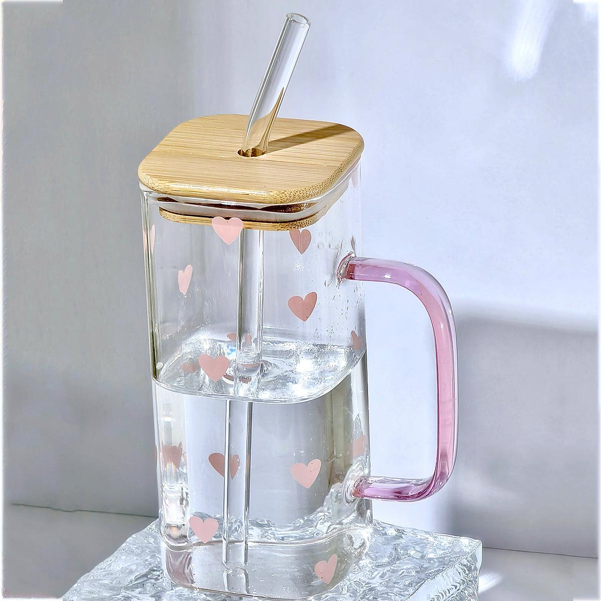 

Простая модная термостойкая бамбуковая крышка прозрачная стеклянная чашка для воды