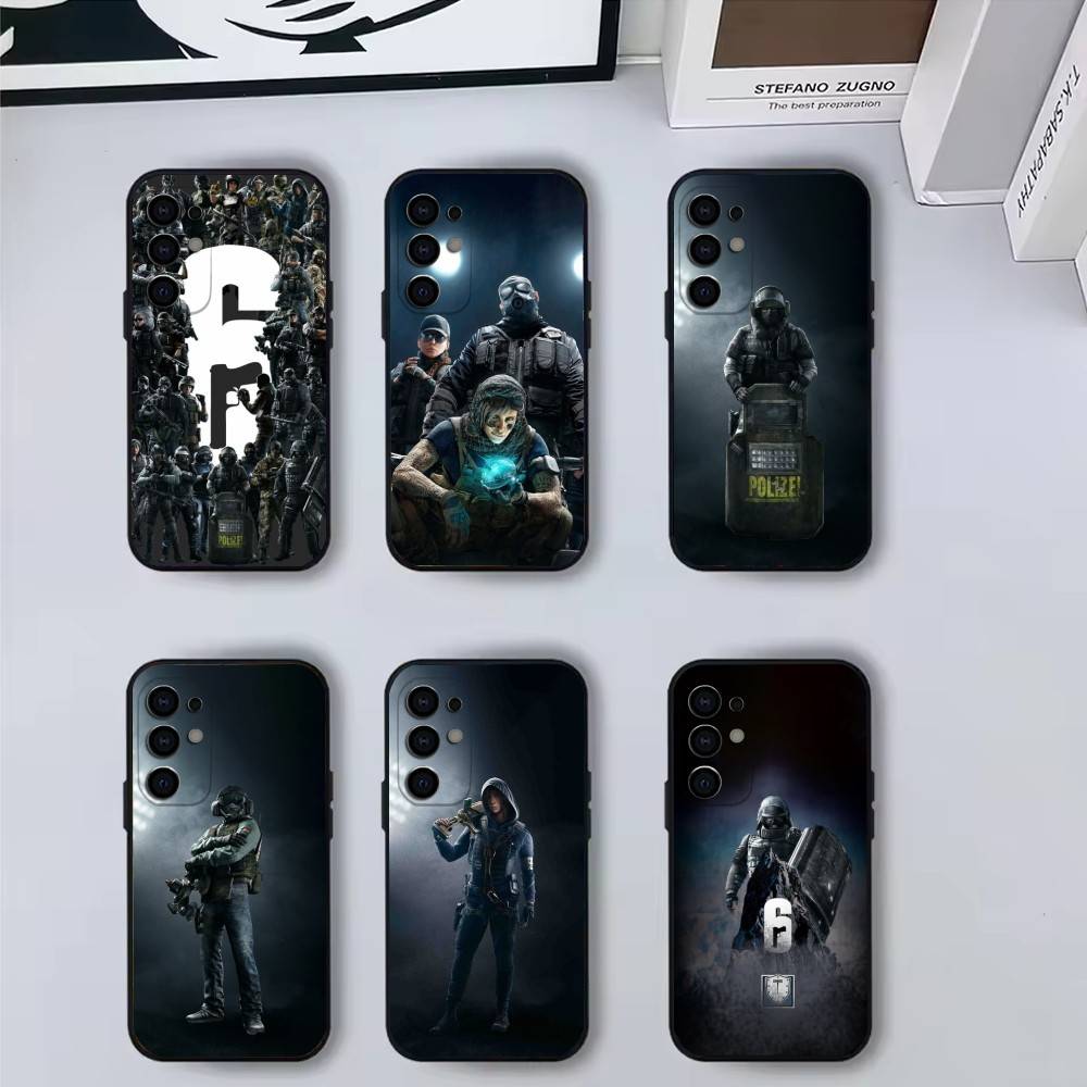 Shooting R-Rainbow S-Six S-Siege-s Phone Case For Samsung S25,S24,S21,S22,S23,S30,Ultra,S20,Plus,Fe,Soft Silicone Black Cover