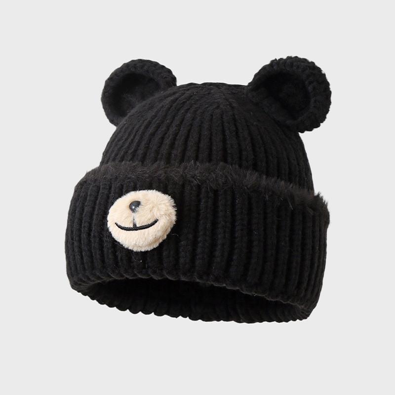 Cute Bear Hat For Women Winter Warmth Knit Windproof Cap For Casual Wear