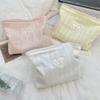 Beautiful And Simplicity Cosmetic Bag Sweet Embroidery Bow Striped Makeup Case Portable Travel Earphone Cable Storage Bags
